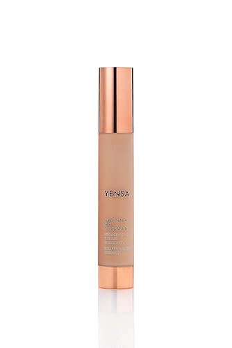 YENSA Serum Foundation Makeup - Super Silk Full Coverage Foundation Enriched with Peptides, Vitamin C & Ferulic Acid to Help Reduce Fine Lines