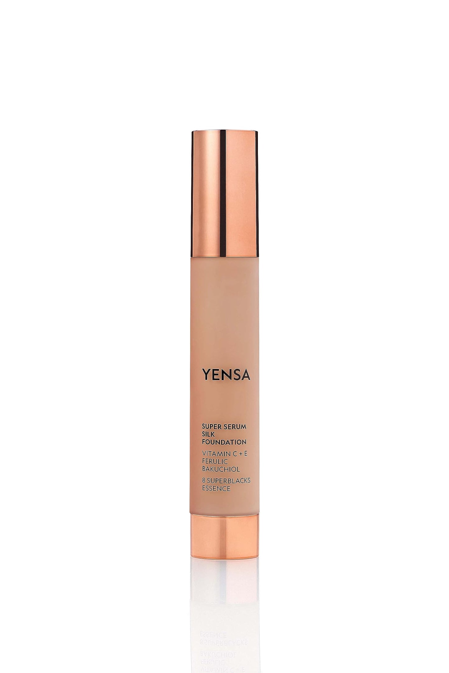 YENSA Serum Foundation Makeup - Super Silk Full Coverage Foundation Enriched with Peptides, Vitamin C & Ferulic Acid to Help Reduce Fine Lines