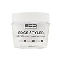 Eco Style Krystal Styling Pomade with Pineapple & Coconut - Lightweight Hold, Shine & Frizz Control, 3 oz