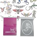 Super Big Patterns Airbrush Stencils for Temporary Tattoo Body Art Painting Booklet