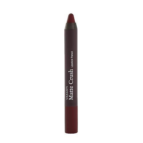 VASANTI Matte Crush Lipstick Pencil (Va Va Voom!) | Long-Lasting, Water-Resistant Lip Liner Pencil that Won’t Smudge | Highly Pigmented, Soft Matte