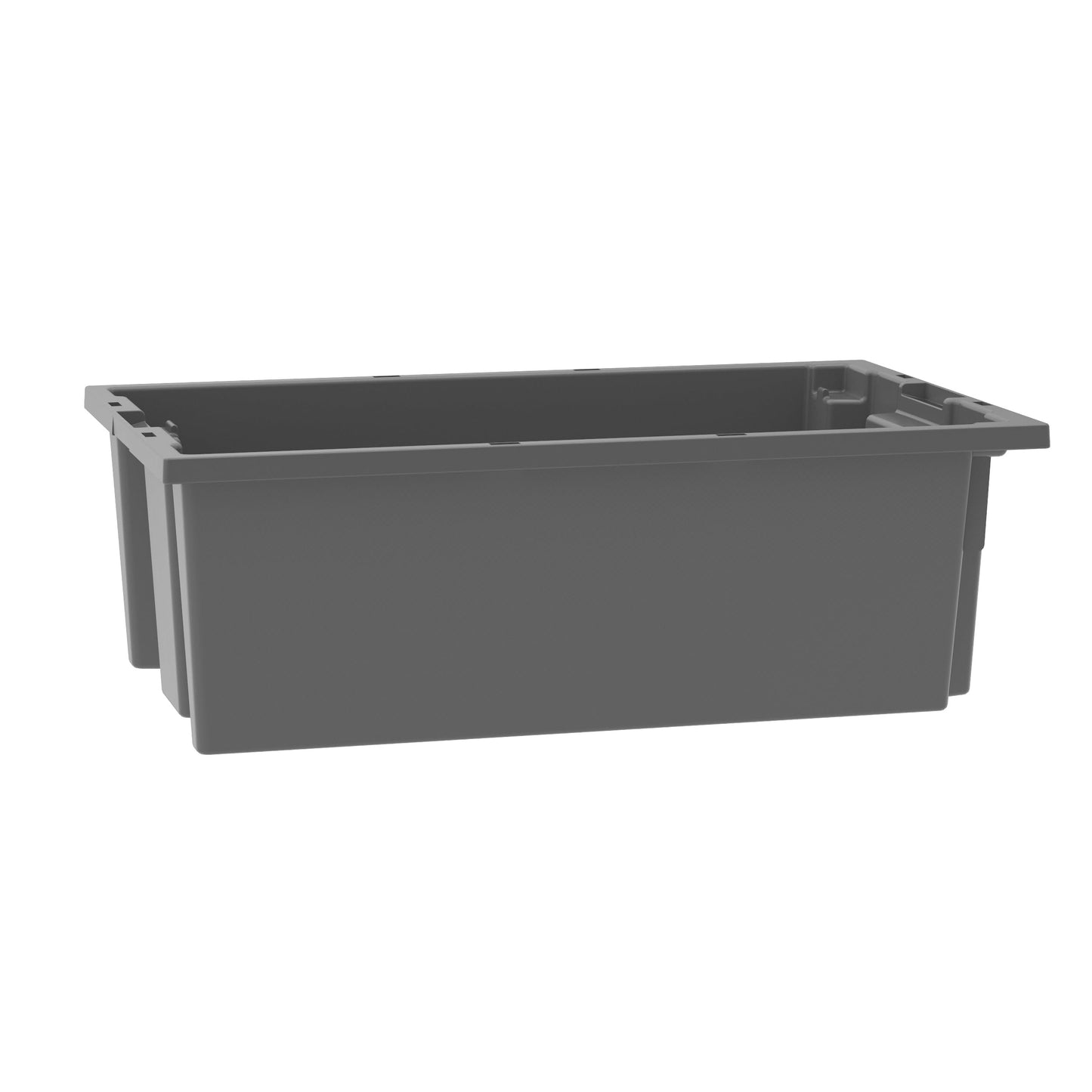 Akro-Mils 35180 Nest and Stack Plastic Storage Container and Distribution Tote, (18-Inch L x 11-Inch W x 6-Inch H), Gray, (6-Pack)