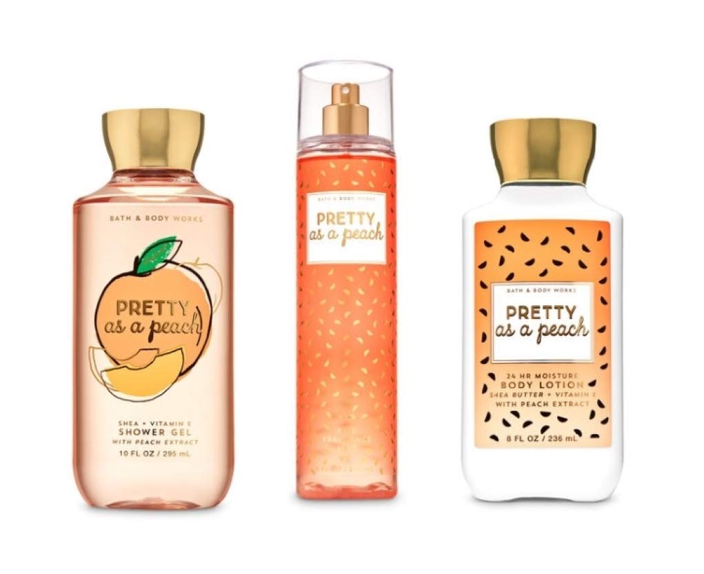 Bath and Body Works - Pretty as a Peach - Daily Trio - Shower Gel, Fine Fragrance Mist & Body Lotion - 2020