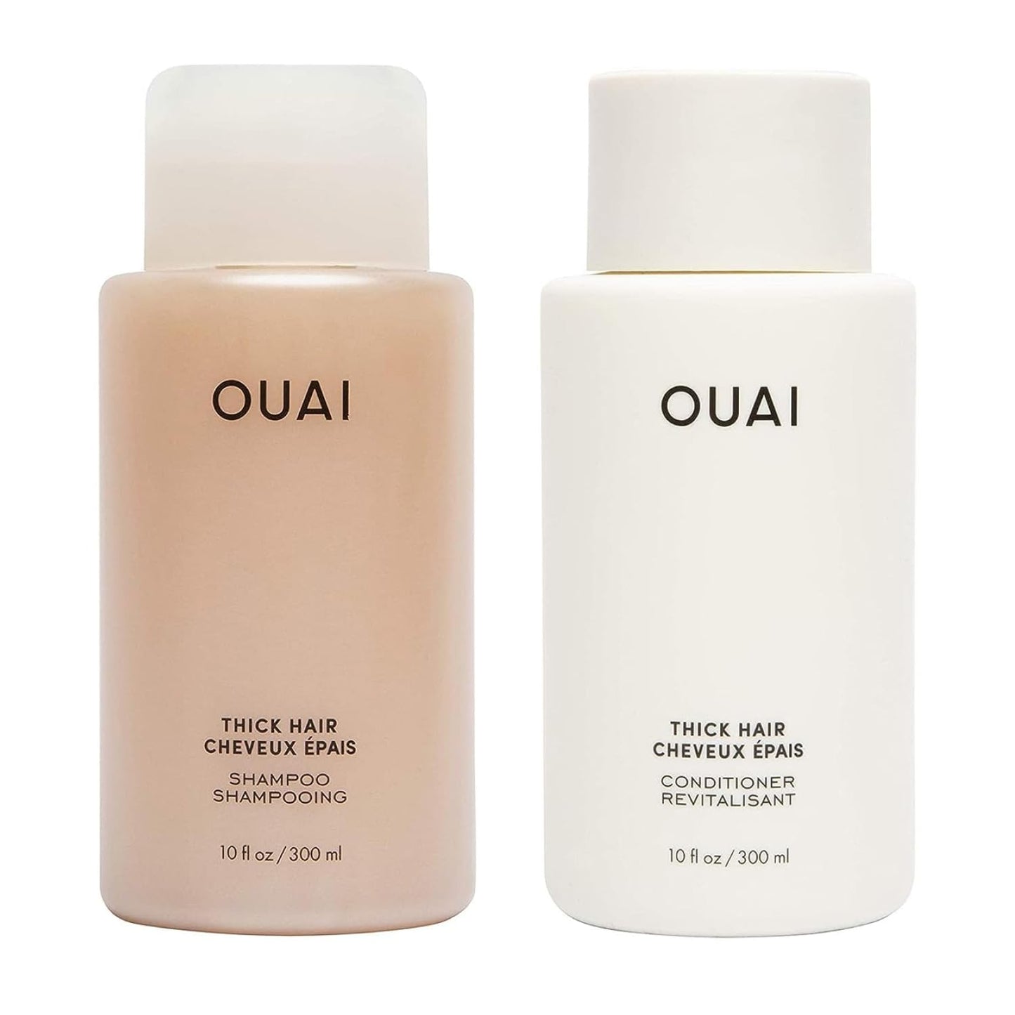 OUAI Thick Hair Shampoo and Conditioner Set - Sulfate Free Shampoo and Conditioner for Thick Hair Care - Moisturizes, Strengthens & Fights Frizz