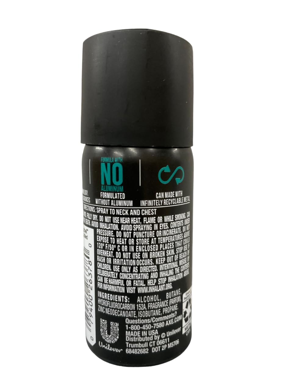 Axe Body Spray Apollo, Travel size, 1 Oz.