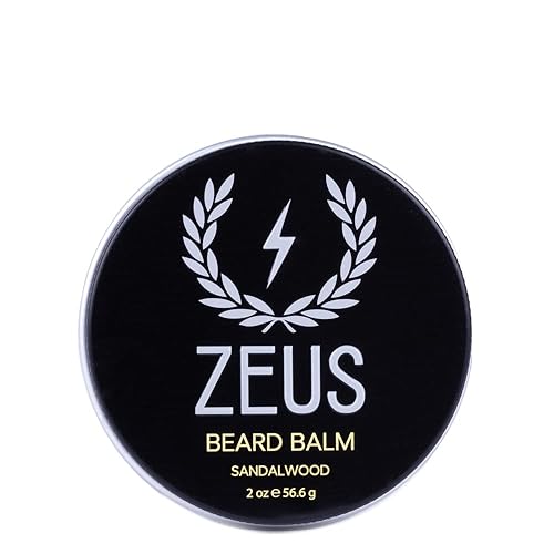 ZEUS Beard Balm, Natural Beeswax & Shea Butter Balm, Softening Conditioner for Facial Hair - MADE IN USA (Sandalwood) 2 oz.