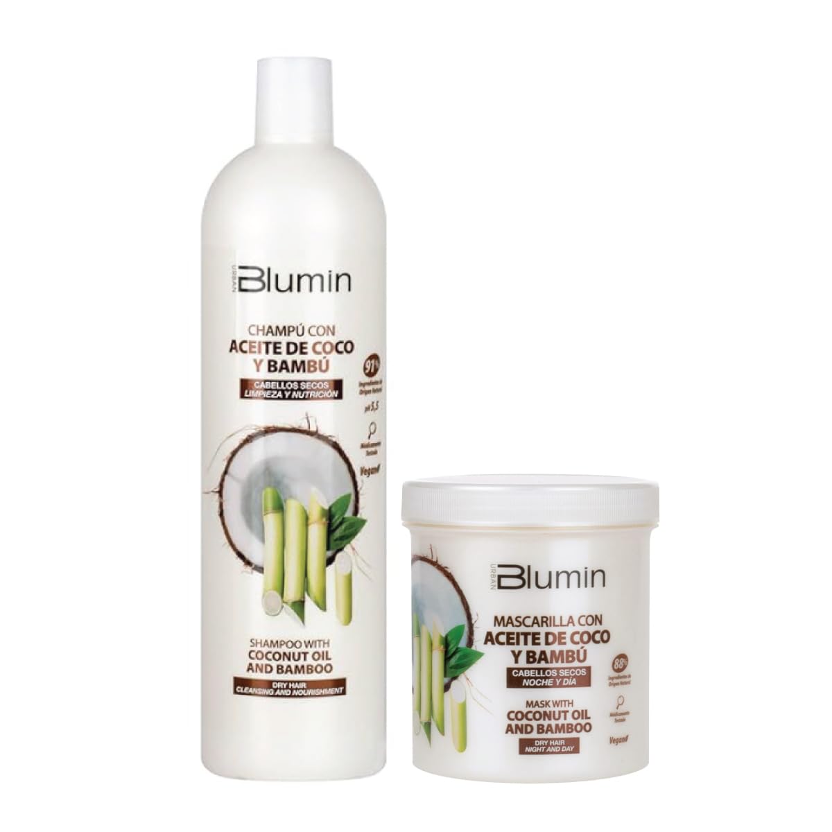 Blumin Kit - Coconut Oil Shampoo 1000ml + Coconut Oil Mask 700 ml