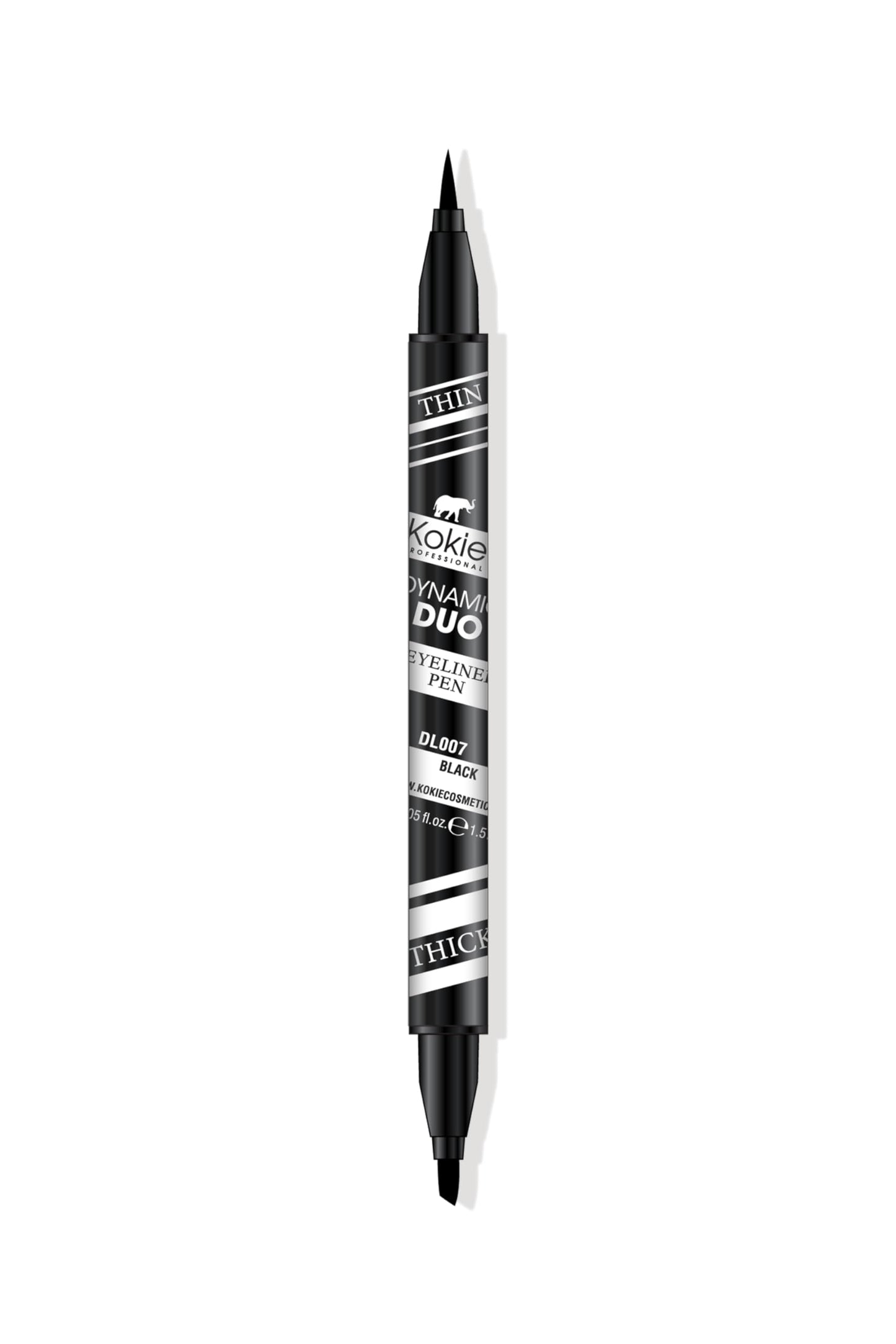 Kokie Cosmetics Dynamic Duo Eyeliner Pen, Black, 0.05 Fluid Ounce