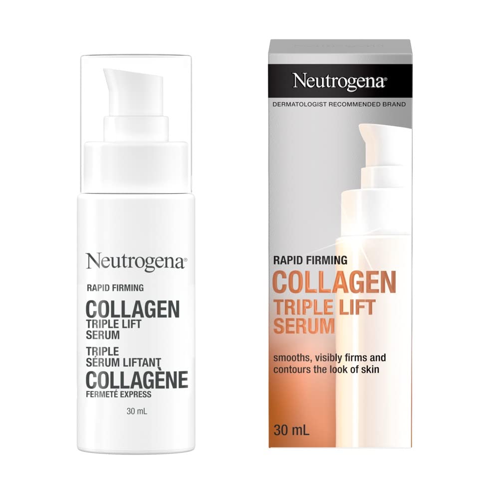 Neutrogena Rapid Firming Collagen Triple Lift Face Serum, Hydrating Serum with Collagen & AHP Amino Acid to visibly Firm & Smooth Skin, Lightweight