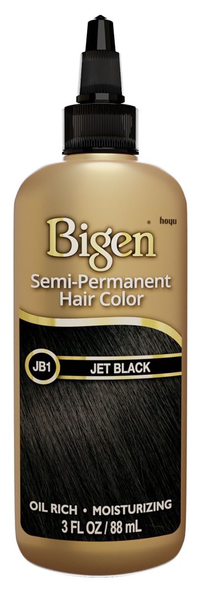 Bigen Semi-Permanent Haircolor #Jb1 Jet Black 3 Ounce (88ml) (2 Pack)