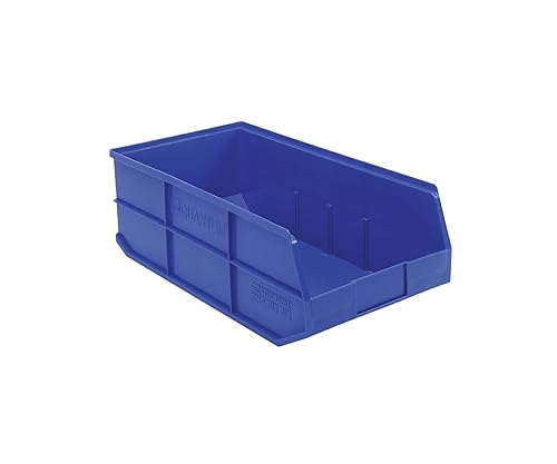 Quantum SSB485 Stackable Shelf Bins, 20-1/2"L x 11"W x 7"H Polypropylene Parts Organizer with Raised Front Opening, Heavy Duty Plastic Storage…