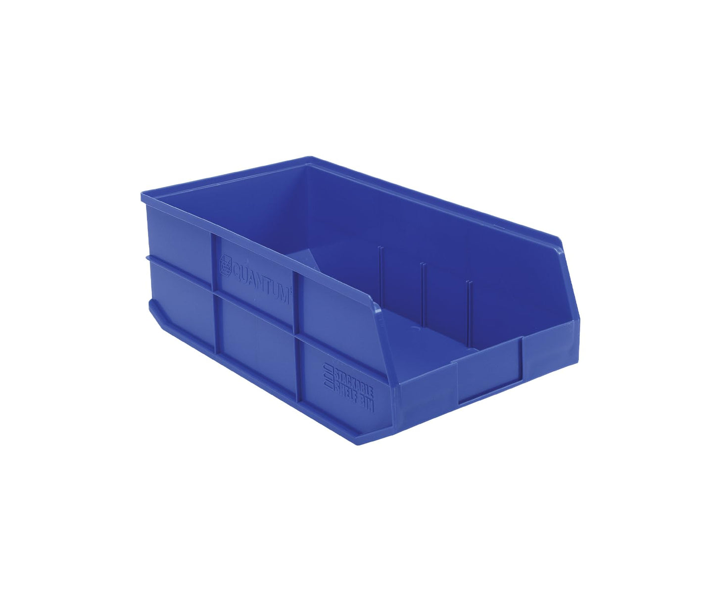 Quantum SSB485 Stackable Shelf Bins, 20-1/2"L x 11"W x 7"H Polypropylene Parts Organizer with Raised Front Opening, Heavy Duty Plastic Storage…