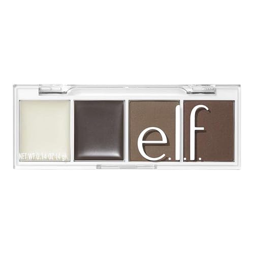 e.l.f. Bite-Size Brow, Mini Brow Quad with Ultra-Pigmented Waxes & Powders, Eyebrow Grooming & Makeup Kit, Taupe, 0.14 Oz