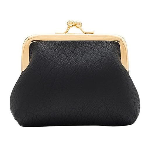 Lavogel Coin Purse, Kiss Lock Coin Purse for Women, Large Capacity Coin Pouch,Vintage Change Purse Cute Car Coin Holder for Women (1-Black)