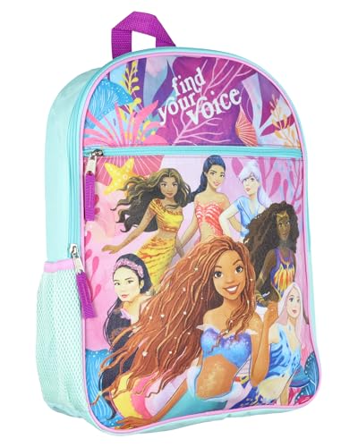 Bioworld The Little Mermaid Backpack Live Action Movie | Ariel Find Your Voice Shimmer 16" Bookbag