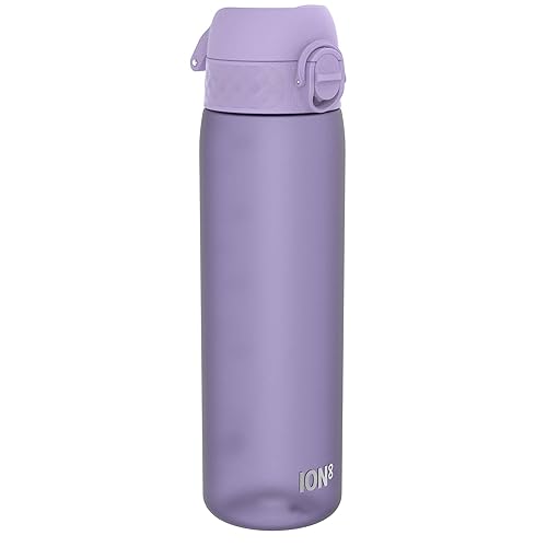 Ion8 Water Bottle, 500 ml/18 oz, Leak Proof, Easy to Open, Secure Lock, Dishwasher Safe, BPA Free, Flip Cover, Carry Handle, Fits Cup Holders, Easy