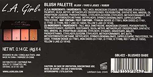 L.A. Girl Fanatic Blush Palette, Blushed Babe GBL422