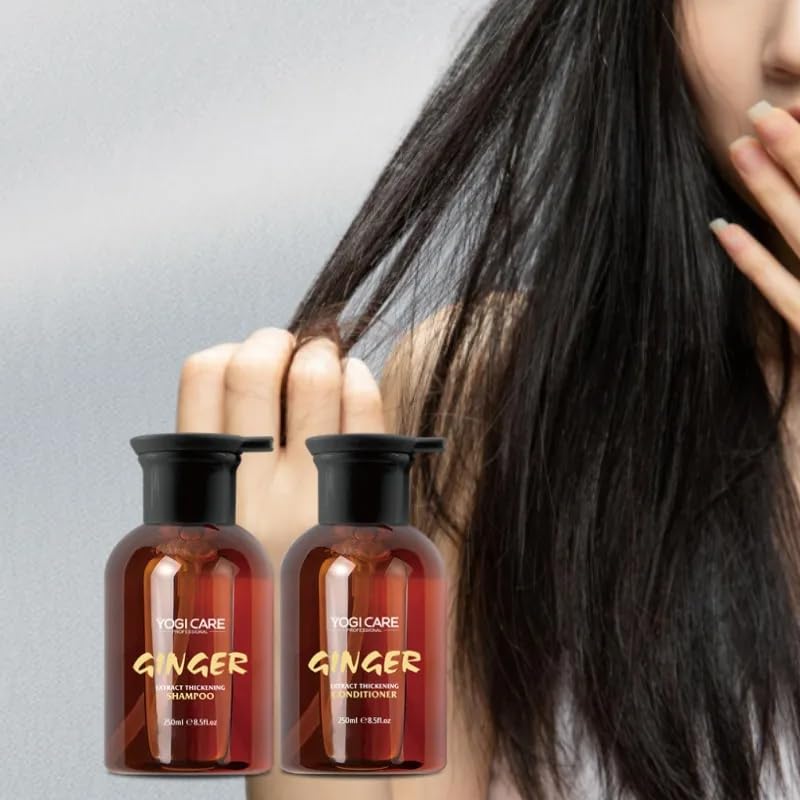 YOGI CARE Ginger Extract Thickening Shampoo and Conditioner Set, 250ml Each