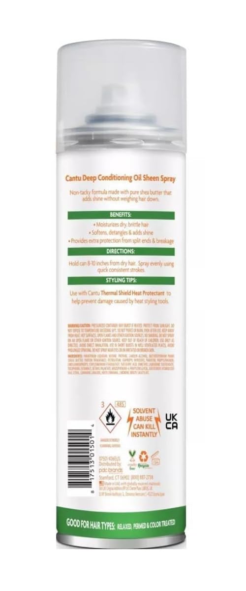 Cantu Shea Butter Oil Sheen Deep Conditioning Spray 10 Ounce (Pack of 6)