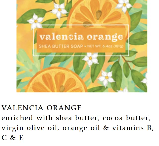 Greenwich Bay Trading Company Valencia Orange Shea Butter Soap, 6.4 oz Bars, Set of 3