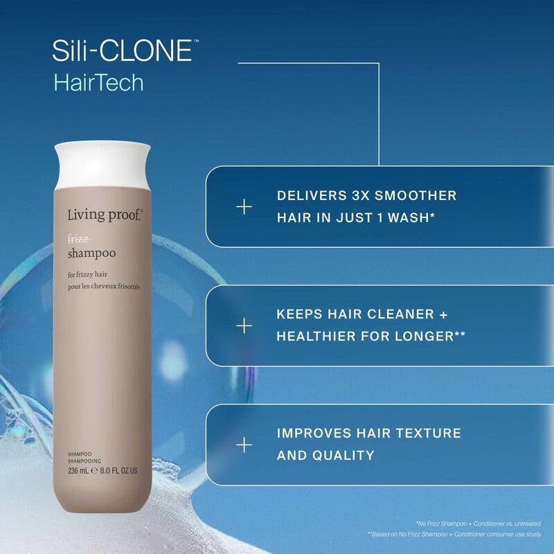 Living Proof Frizzy Hair Starter Kit - Travel Size No Frizz Shampoo, Conditioner, Smooth Styling Cream and Advanced Clean Dry Shampoo ($70 value)