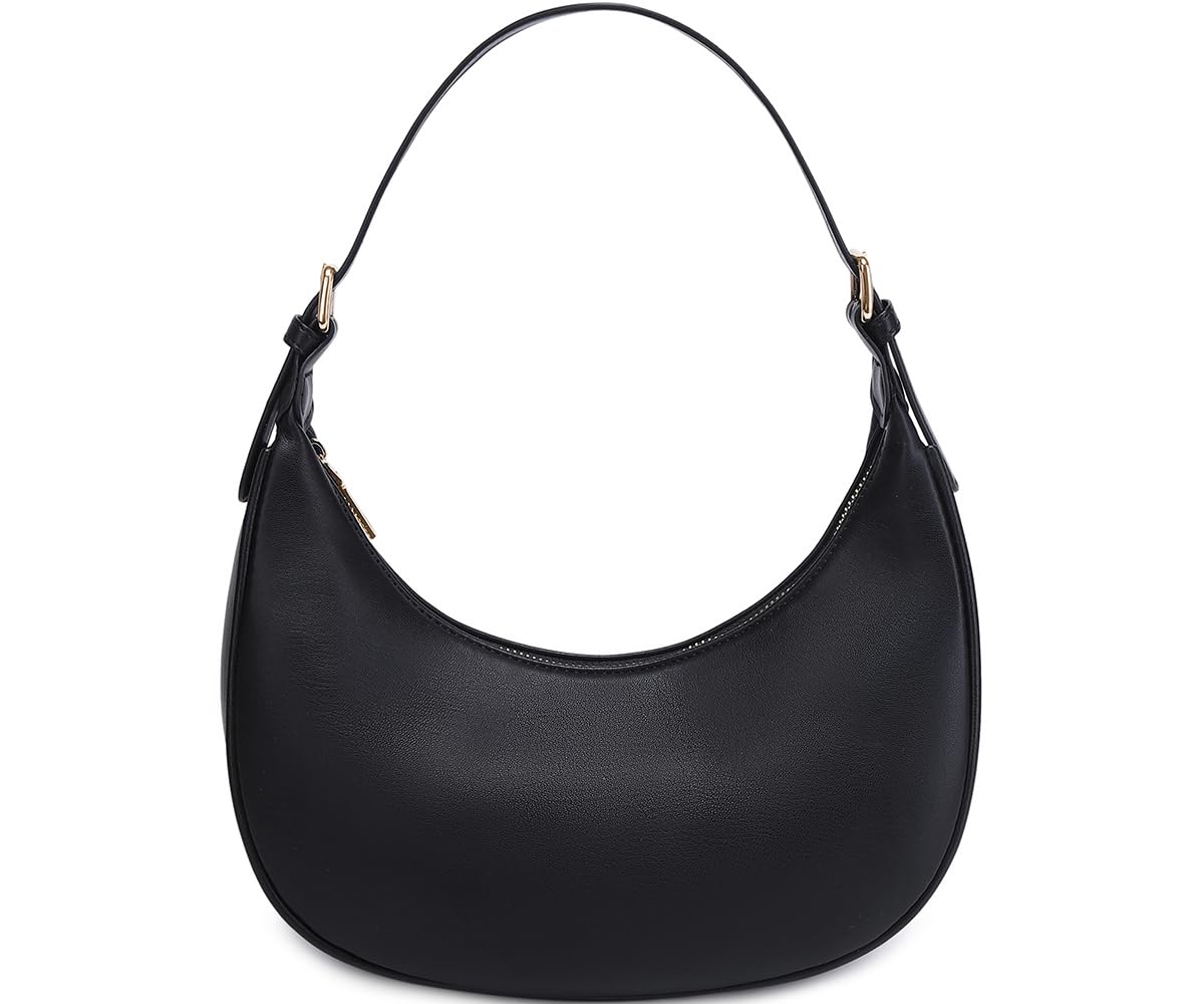 SYXLCYGJ Fashion Small Crescent Underarm Shoulder Bag for Women Trendy Purse Hobo Handbags Clutch Crossbody Bag(Black)