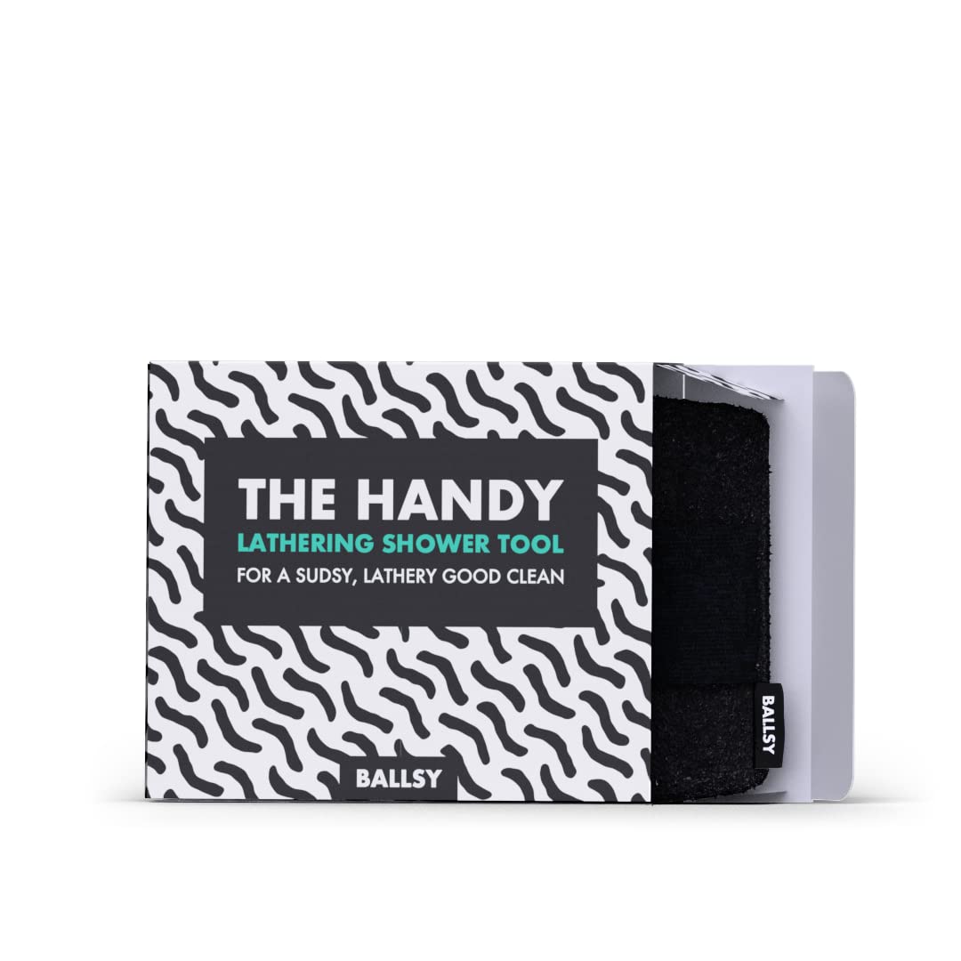 Ballsy Handy Shower Tool - Sponge for Generating Extra Suds, with Gently Exfoliating Design