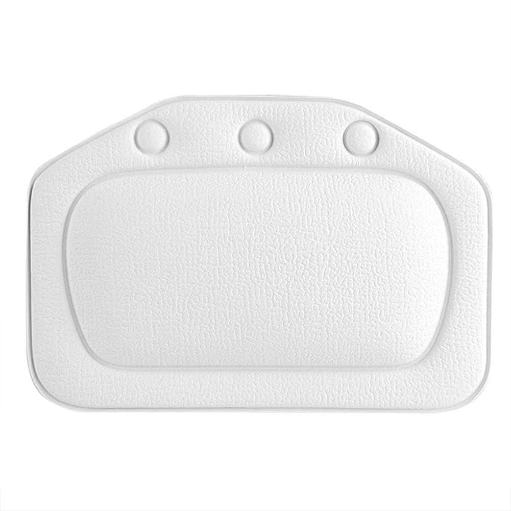 TOPINCN Bathtub Head Rest Pillow Spa Bath Pillow for Neck Support with Suction Cups Super Soft PVC Cushion Headrest for Bath Tub Relaxation (White) Beauty and Personal Care TOPINCN