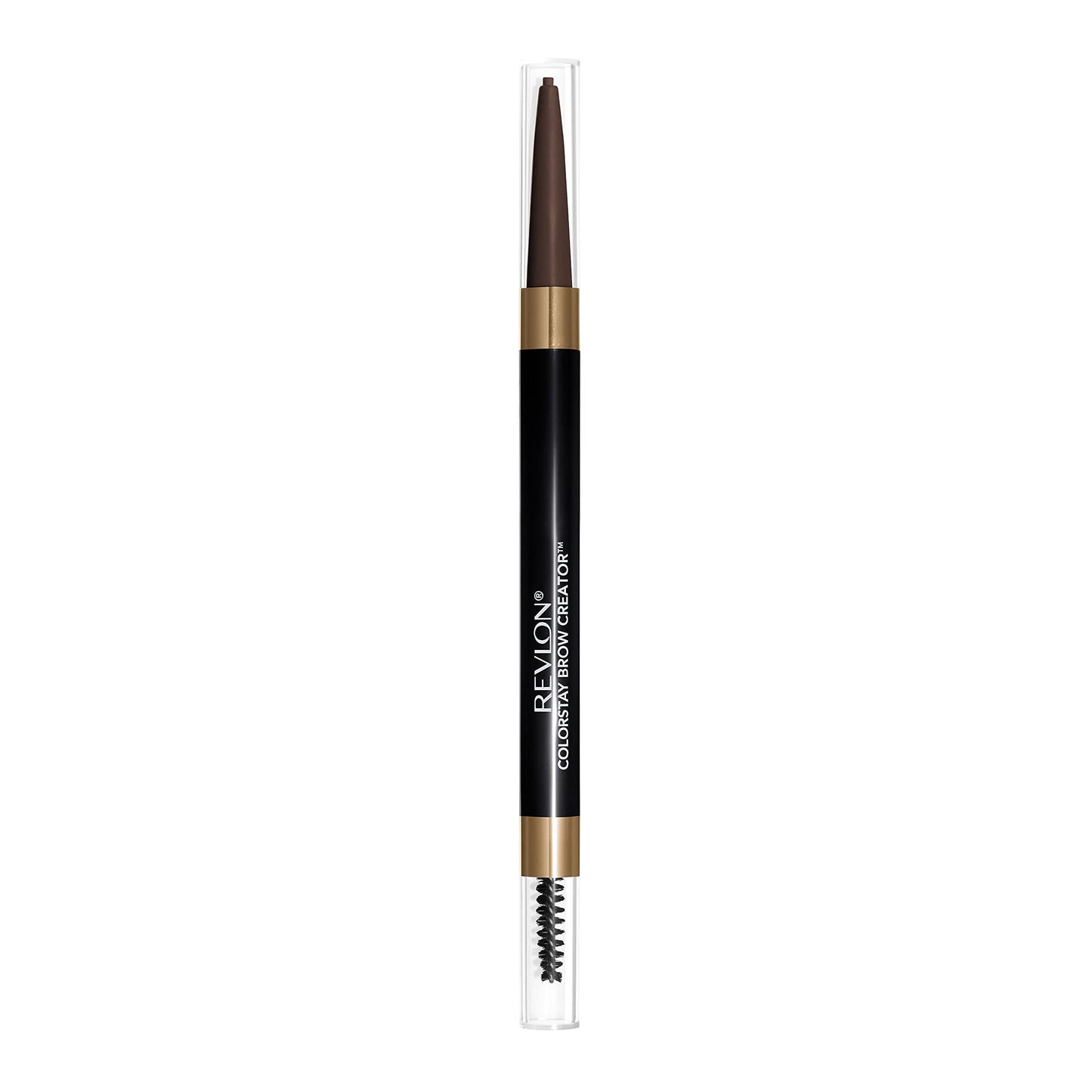 Revlon ColorStay Brow Creator, 2-in-1 Precise Eyebrow Pencil & Powder with Spoolie Brush, Waterproof, Stocking Stuffer for Her, 610 Dark Brown, 0.003