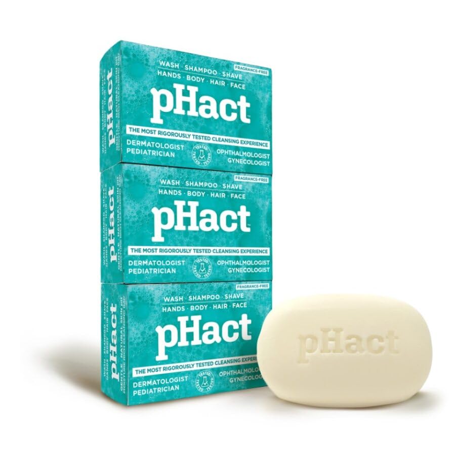 ANDREW LESSMAN pHact Moisture-Rich, Soap-Free Cleansing Bar. Natural Skin pH. Fragrance-Free. All Skin Types - Even Sensitive Skin. Hypoallergenic