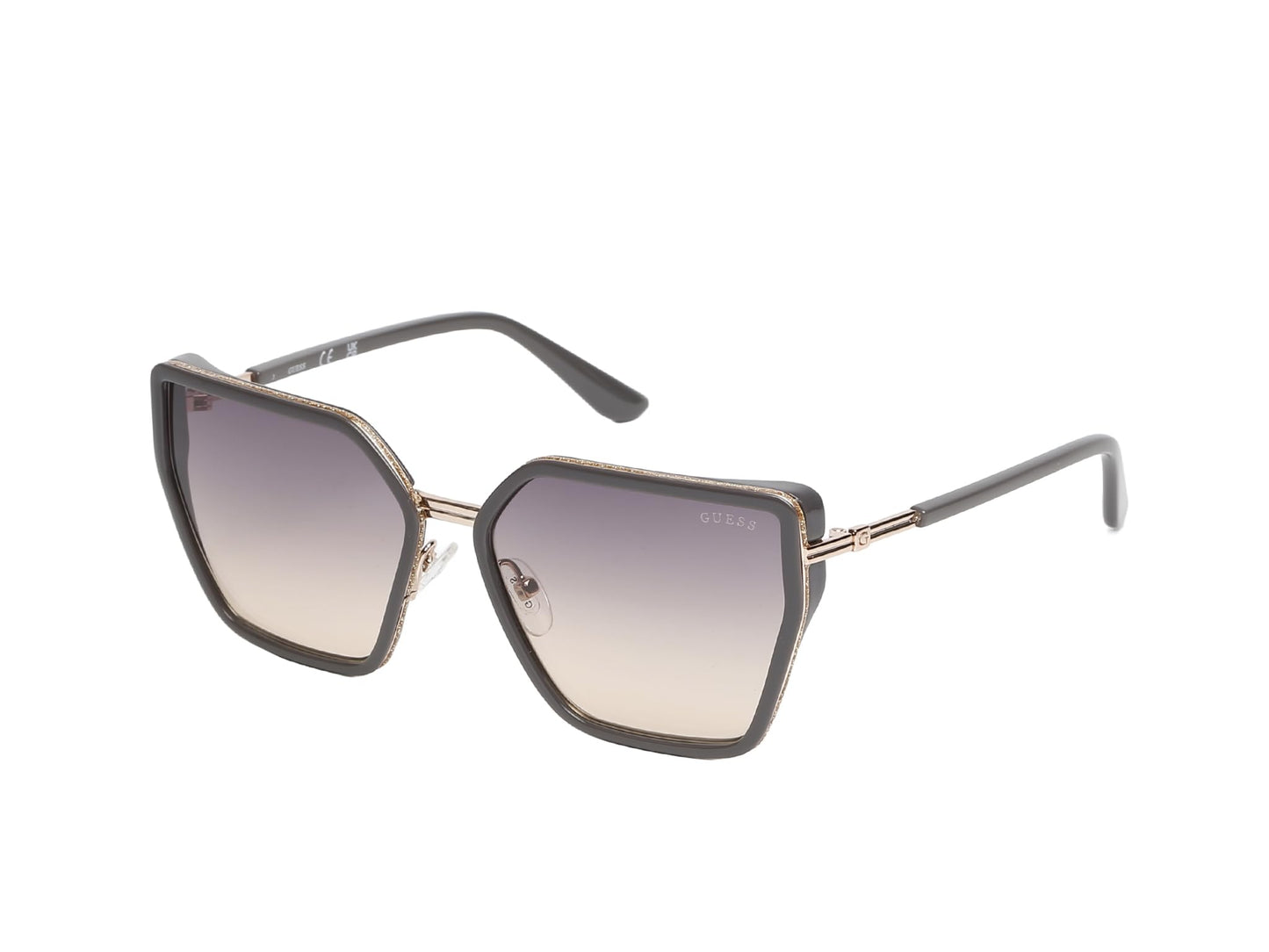 GUESS Women's Sunglasses, Shiny Black/Gradient Smoke