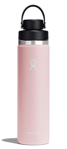 Hydro Flask Water Bottle - Insulated Stainless Steel - Wide Mouth Flex Chug Lid, Non Spill, Leakproof in 24 Oz Trillium Pink