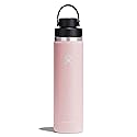 Hydro Flask Water Bottle - Insulated Stainless Steel - Wide Mouth Flex Chug Lid, Non Spill, Leakproof in 24 Oz Trillium Pink