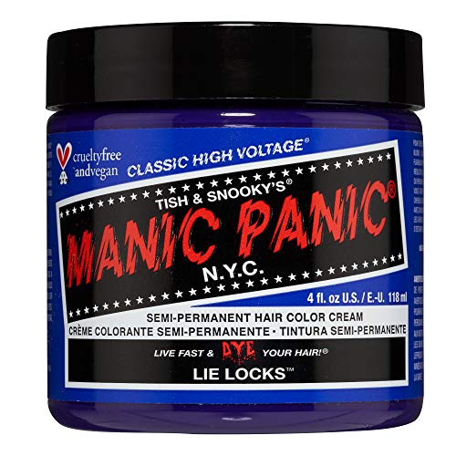 MANIC PANIC Classic Lie Locks Semi Permanent Hair Color - Medium Indigo Purple Hair Dye for Women & Men That Lasts 4-6 Weeks - Vegan, Ammonia