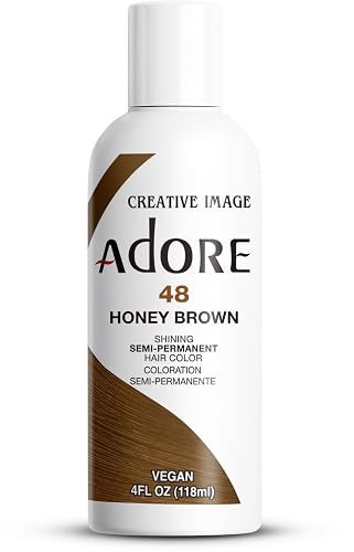 Adore Semi Permanent Hair Color (048 Honey Brown) | Vegan & Cruelty-Free Brown Hair Dye | No Ammonia, No Peroxide, No Alcohol | 4 Fl Oz (Pack of 1)
