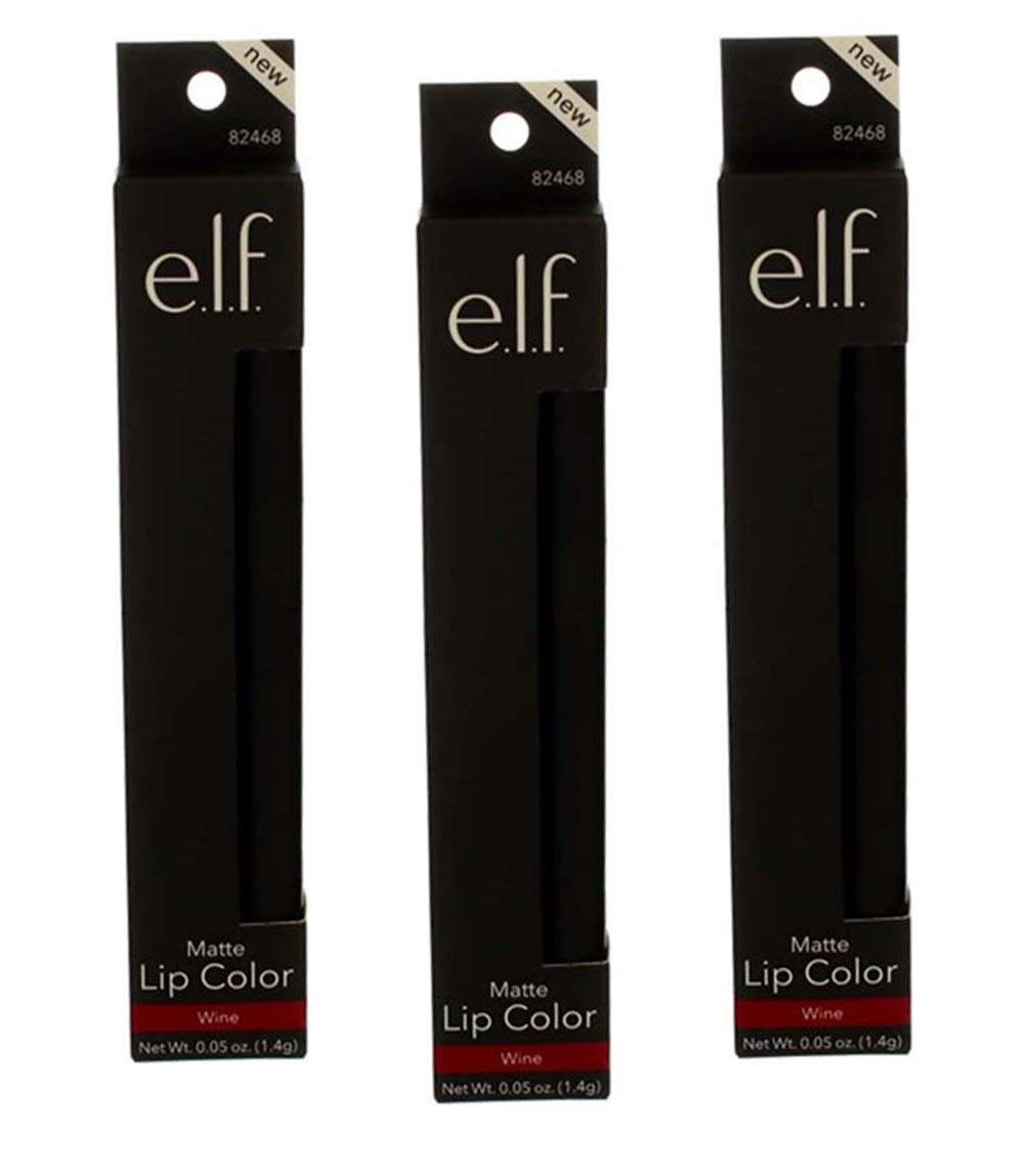 Pack of 3 e.l.f. Matte Lip Color, Wine 82468