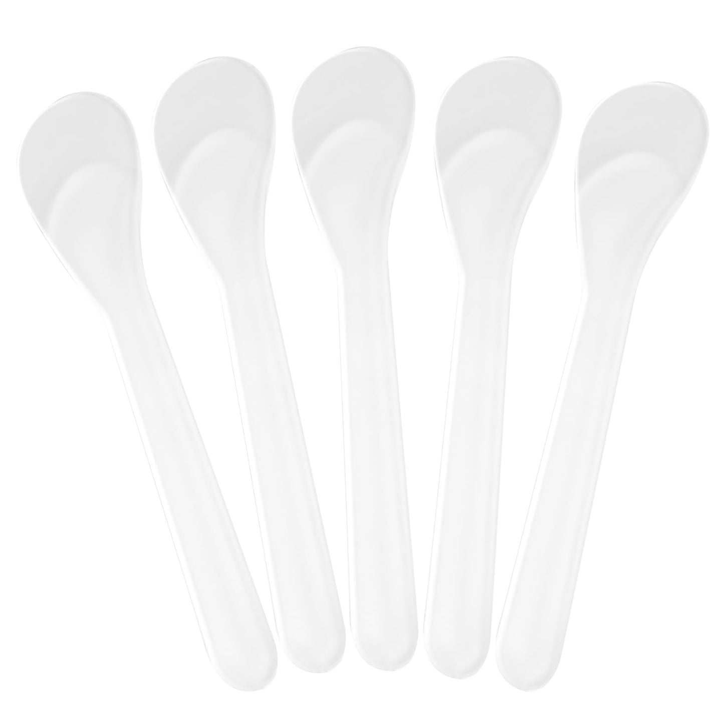 Senkary 200 Pack Large Cosmetic Spatulas 5 Inch Plastic Makeup Spatulas Disposable Facial Skincare Face Mask Applicators (Translucent)