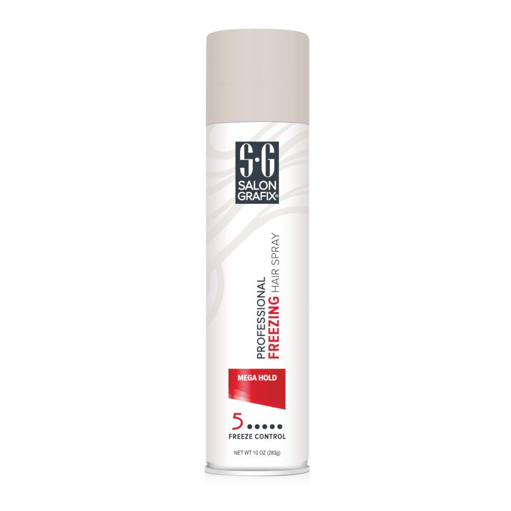 Salon Grafix Mega Hold Professional Freezing Hair Spray, 10 Ounces each (Value Pack of 5)