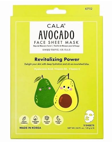 Cala Avocado Facial Mask Sheets - 5 Sheets Pack