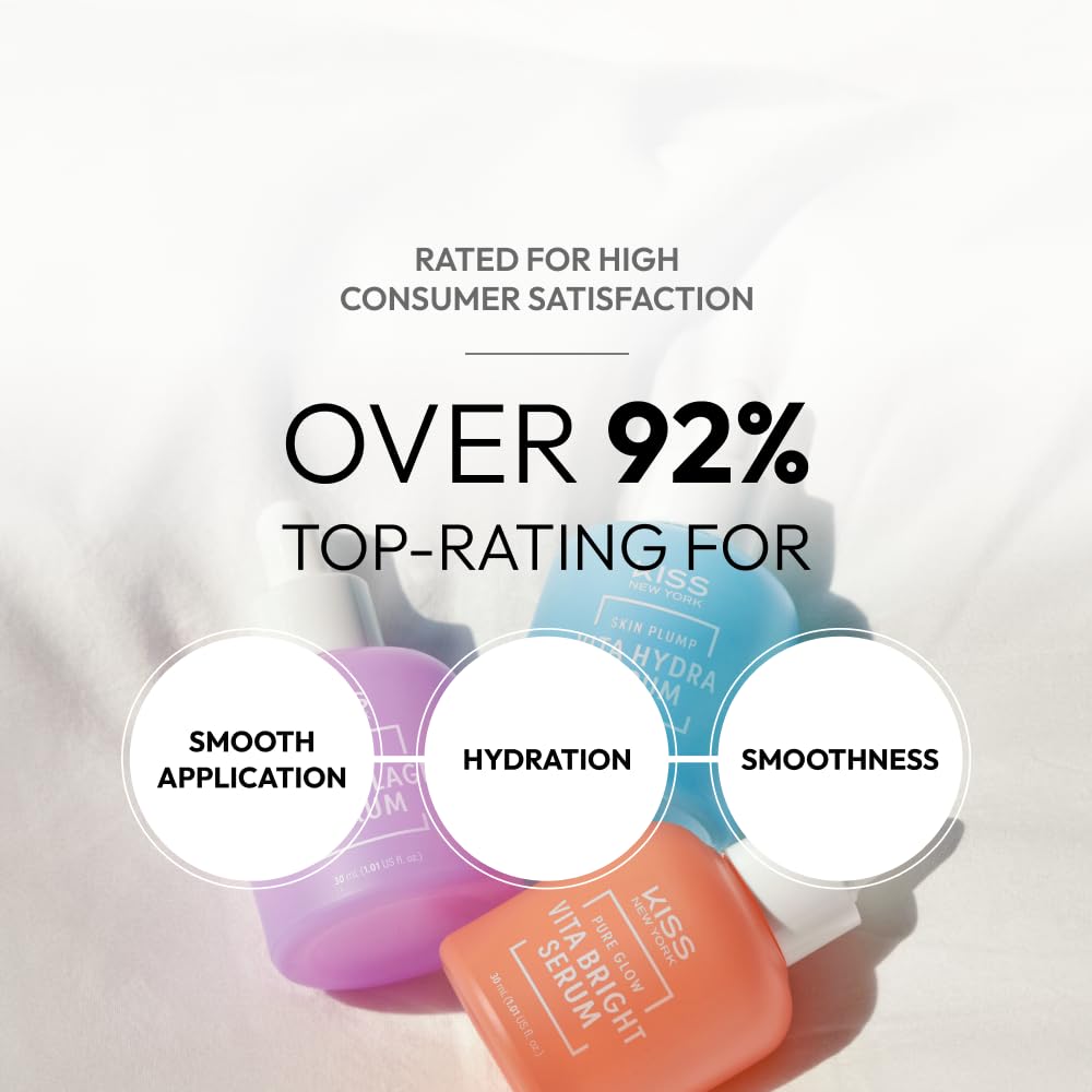 KISS NEW YORK Vita Bright Serum For Face 1.01 Fl Oz, Vitamin C Serum With Niacinamide & Grapefruit Extract for Strong Skin Barrier & Deep Hydration Beauty & Personal Care Kiss