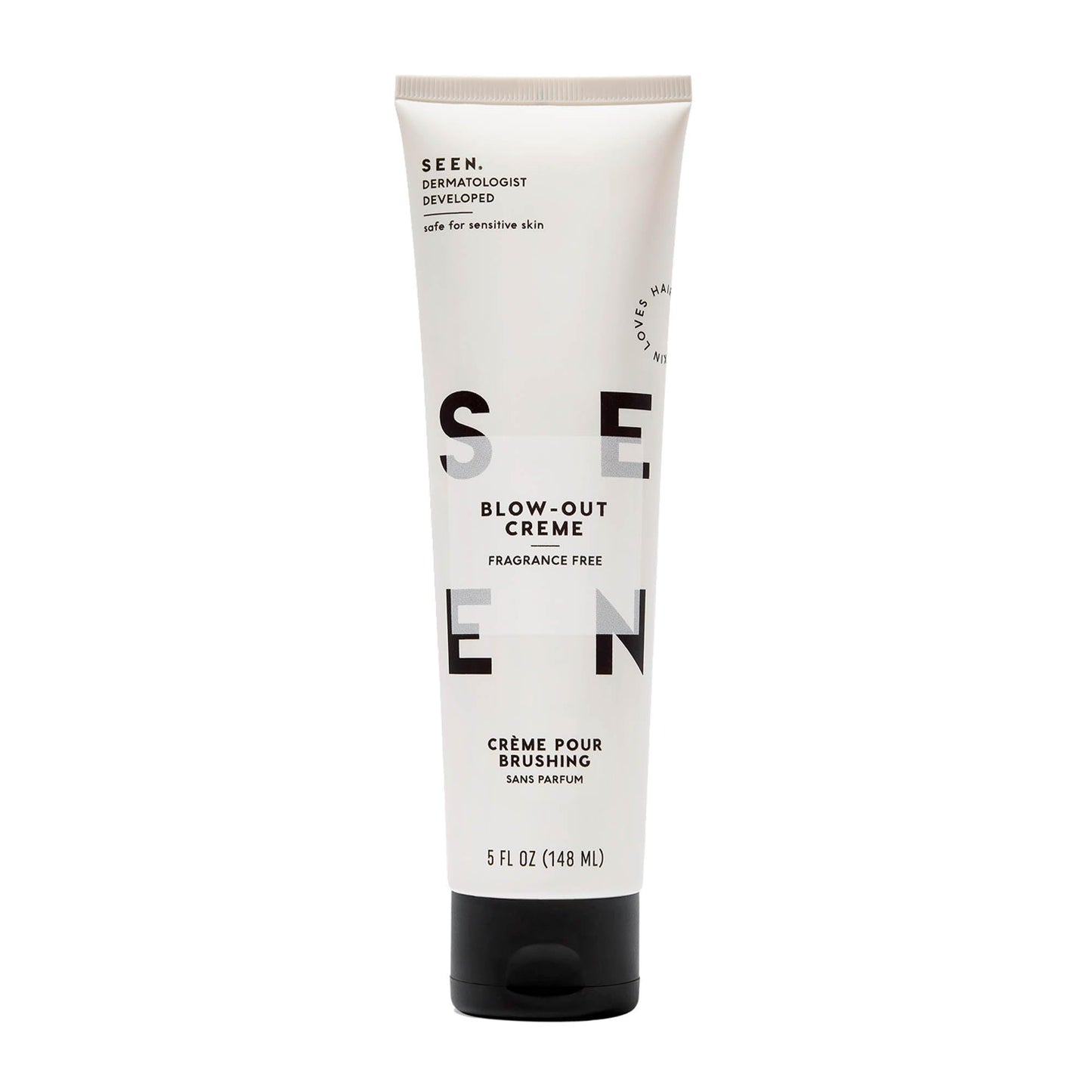 SEEN Blow-Out Creme, Fragrance Free - Non-Comedogenic & Blow Out Hair Cream- Reduces Frizz- Heat Protectant- Safe for Sensitive, Eczema & Acne Prone