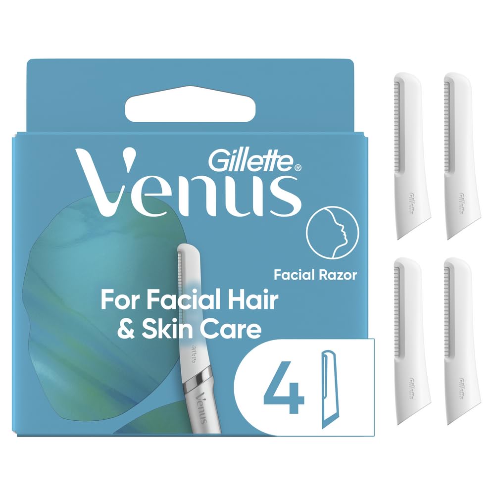 Gillette Venus Facial Razor Refills, Dermaplaning Exfoliating Replacement Blades, 4-Count Beauty and Personal Care Gillette Venus