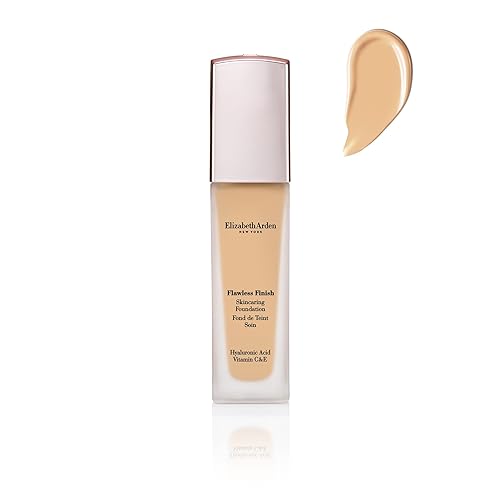 Elizabeth Arden Flawless Finish Skincaring Foundation with Hyaluronic Acid, Vitamin C & E, 240N (Light to medium skin with warm undertones), 1 fl. oz.