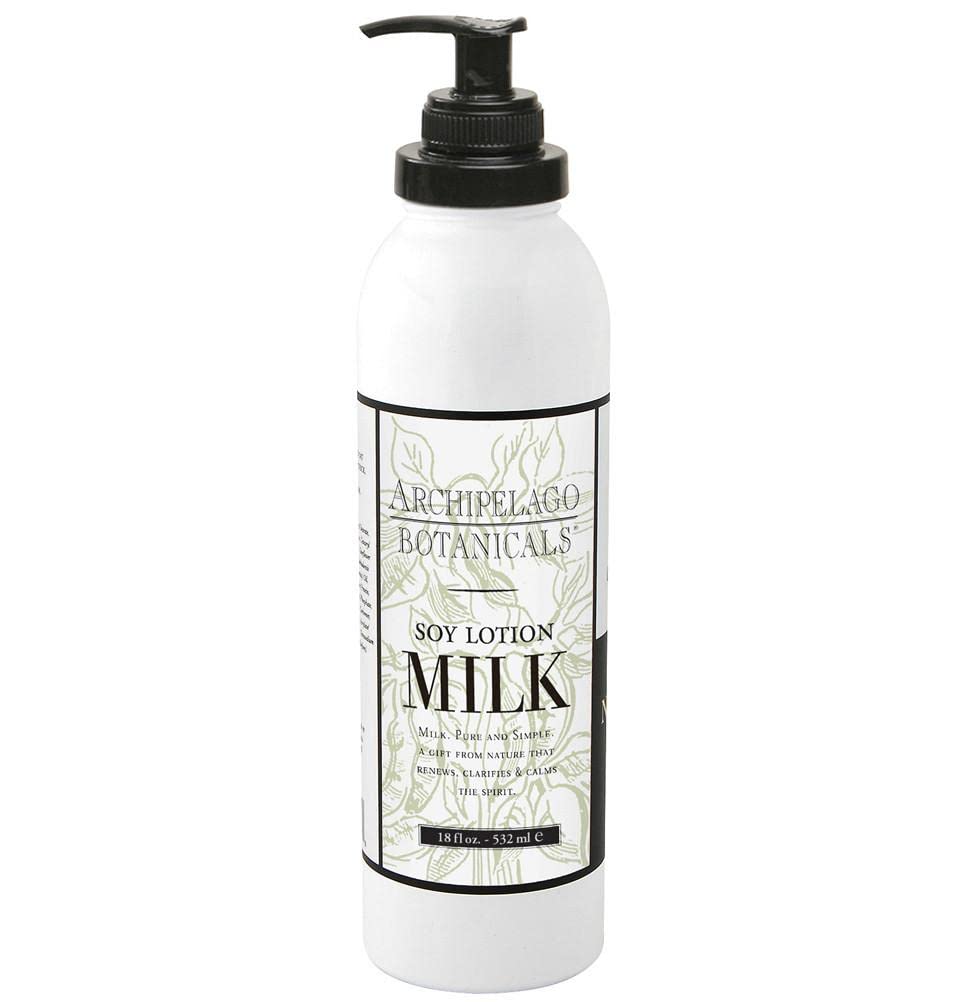 Archipelago Botanicals Soy Milk Lotion for Rehydration and Regeneration, Soy Body Lotion and Moisturizer for Dry or Sensitive Skin, Paraben-Free