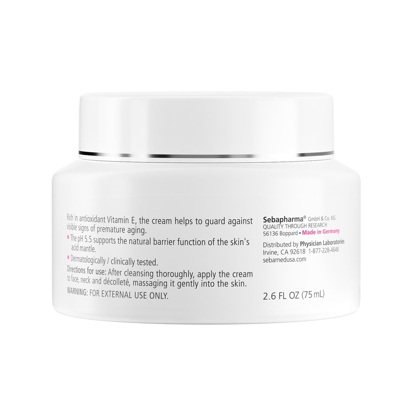 SEBAMED Moisturizing Face Cream for Sensitive Skin Antioxidant pH 5.5 Vitamin E Hypoallergenic 2.6 Fluid Ounces (75mL) Ultra Hydrating Dermatologist