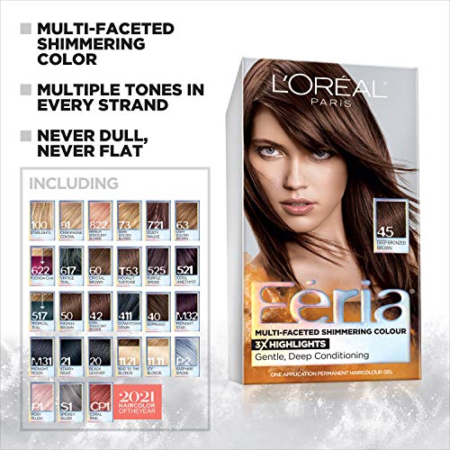 L'Oreal Paris Feria Multi-Faceted Shimmering Permanent Hair Color, 21 Starry Night, Hair Dye Kit, Pack of 2