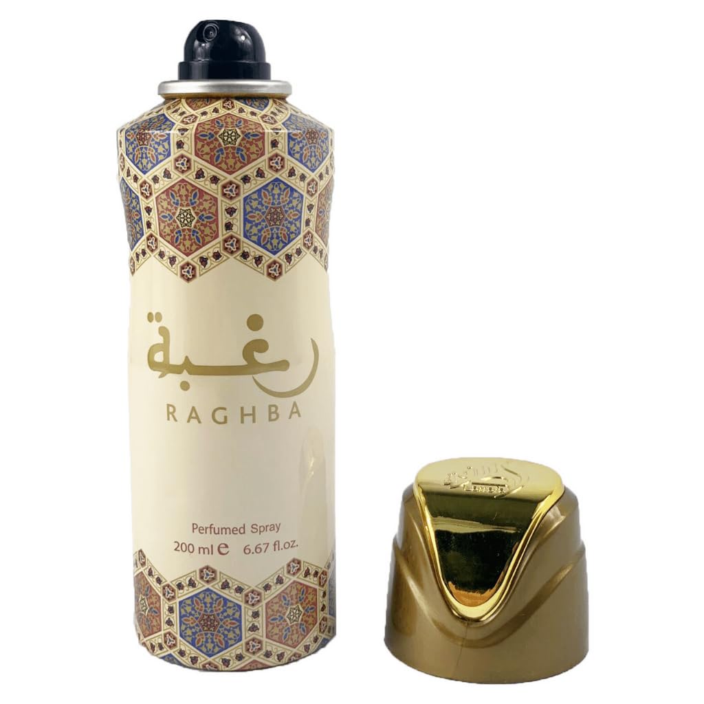 Lattafa Raghba Perfumed Deo Spray for Unisex, 6.7 Ounce Beauty and Personal Care Lattafa