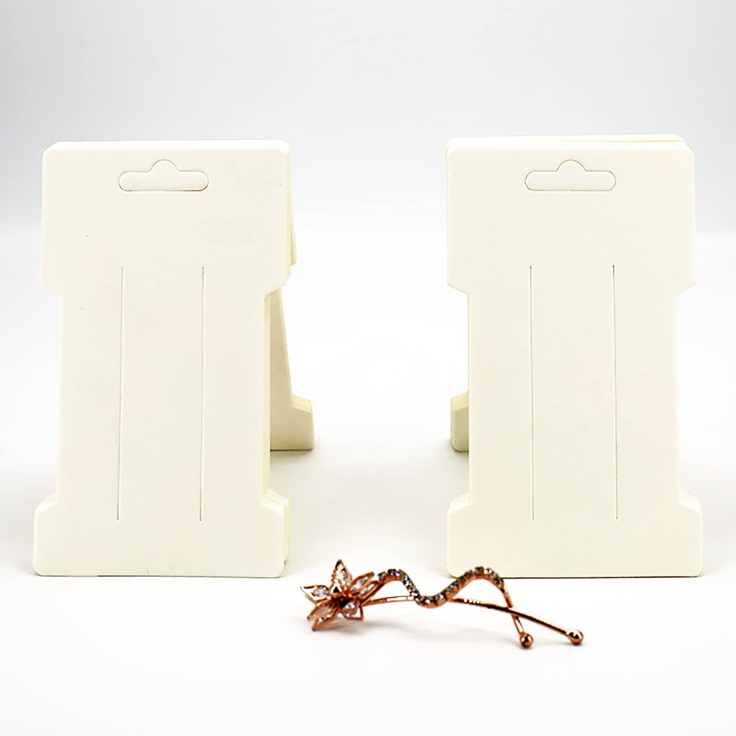 Doromy Kraft Paper Hair Clip Holders - 100 Packs Rectangular Bow Barrettes Jewelry Display Cards 6.6X11.5cm for Organizing and Packaging