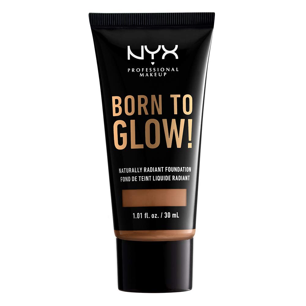 NYX PROFESSIONAL MAKEUP Born To Glow Naturally Radiant Foundation, Medium Coverage - Mahogany