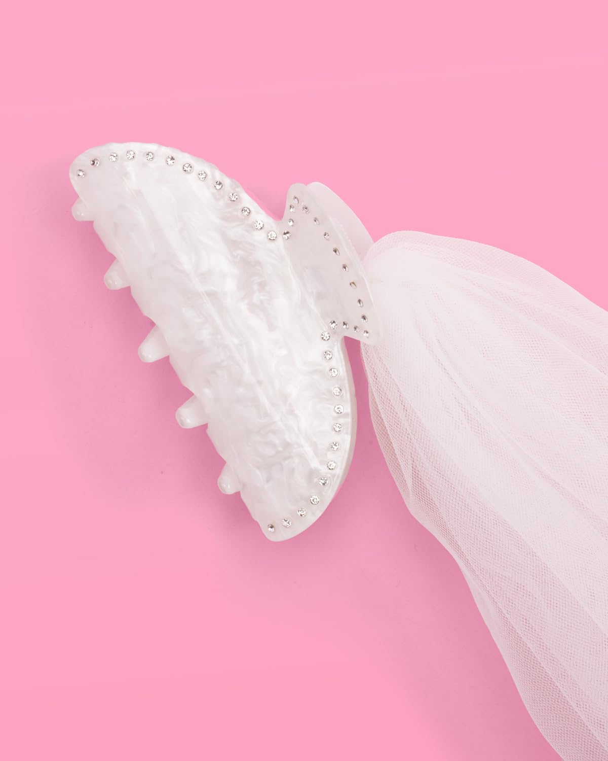 xo, Fetti Bride Veil Claw Clip | Bachelorette Party Decorations Rhinestone Detachable Veil Claw Clip | Bach Accessory, Bride To Be Gift, Bridesmaid